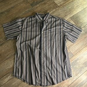 MENS CHAPS VINTAGE VERTICAL STRIPES BUTTON DOWN